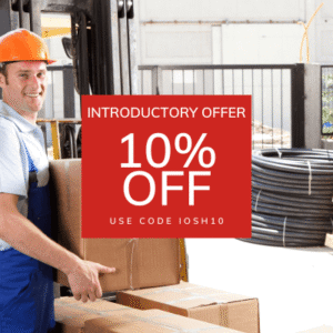 10% off introductory discount with smiling construction worker