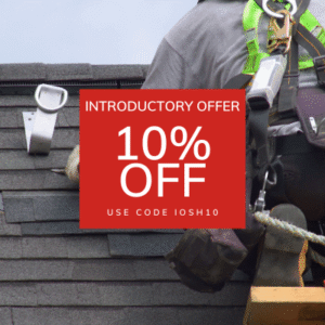 10% off introductory discount with construction worker on rigging