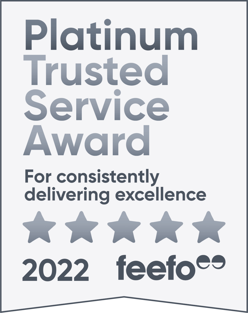 platinum feefo service award winner 2022