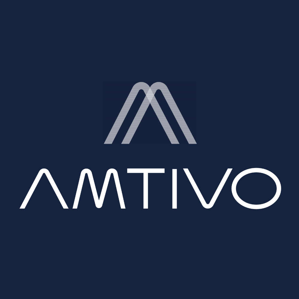 Amtivo Logo Blue Background